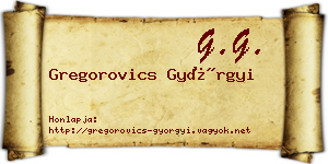Gregorovics Györgyi névjegykártya